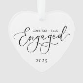 Elegante verloofde aangepaste kerst ornament (voorkant)