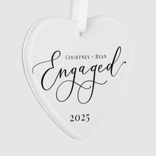 Elegante verloofde aangepaste kerst ornament (voorkant)