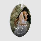 Elegante verloofde eerste kerstfoto op maat ornament (voorkant)