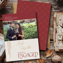 Elegante verloofde Tricolor Verloving Photo Party Kaart