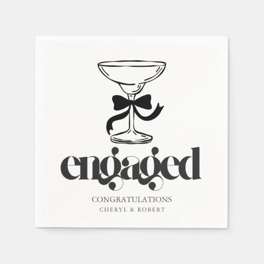 Elegante Verloofde Verlovingsfeest Servetten (Voorkant)