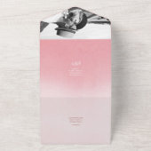 Elegante Verlopende Roze Achtergrond Trouw All In One Uitnodiging (Buitenkant)