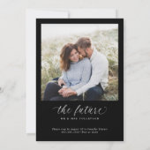 Elegante Verloving Moderne Zwarte Verloving Feest Kaart (Achterkant)