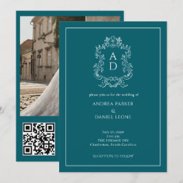 Elegante Verlovingsfeest QR Code Foto Kaart
