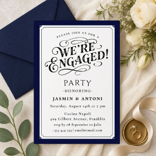 Elegante verlovingsfeest uitnodiging