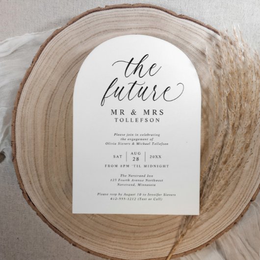 Elegante verlovingsfeest zwart en wit kaart