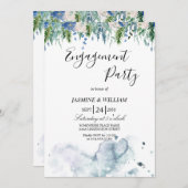 Elegante verlovingsfeestuitnodiging,  kaart (Voorkant / Achterkant)