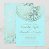 Elegante verlovingsfeestuitnodigingen Gold Foil Kaart (Voorkant / Achterkant)