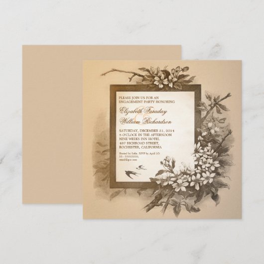 elegante verlovingsfeestuitnodigingen kaart (Voorkant / Achterkant)