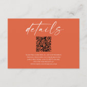 Elegante Verona Sunset QR Code Trouwdetails Informatiekaartje (Voorkant)