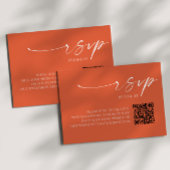 Elegante Verona Sunset QR Code Trouwen RSVP Kaart