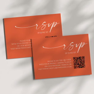 Elegante Verona Sunset QR Code Trouwen RSVP Kaart