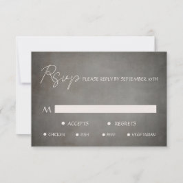 Elegante verontruste minimale maaltijdkeuze RSVP-k RSVP Kaartje