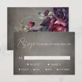 Elegante verontruste minimale maaltijdkeuze RSVP-k RSVP Kaartje (Voorkant / Achterkant)