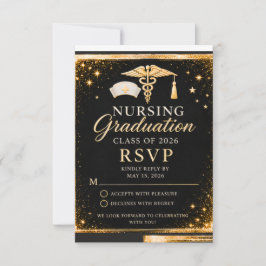 Elegante verpleegkundige afstudeer-RSVP-kaart 2026 RSVP Kaartje