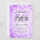 Elegante VERRASSING 50e verjaardag Paarse Lichten Kaart (Voorkant)
