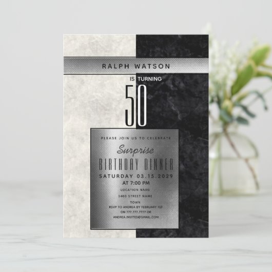 Elegante verrassing 50ste verjaardag kaart (Staand voorkant)