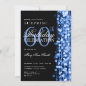 Elegante Verrassing 60e Verjaardag Sparkles Navy B Kaart (Voorkant)