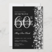 Elegante Verrassing 60e Verjaardag Sparkles Zilver Kaart (Voorkant)
