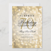 Elegante VERRASSING 70e verjaardag Glam Gold Light Kaart (Voorkant)