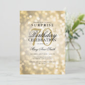 Elegante VERRASSING 70e verjaardag Glam Gold Light Kaart (Staand voorkant)