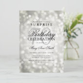 Elegante VERRASSING 70e verjaardag Glam Silver Lig Kaart (Staand voorkant)