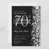 Elegante Verrassing 70e Verjaardag Sparkles Zilver Kaart (Voorkant)