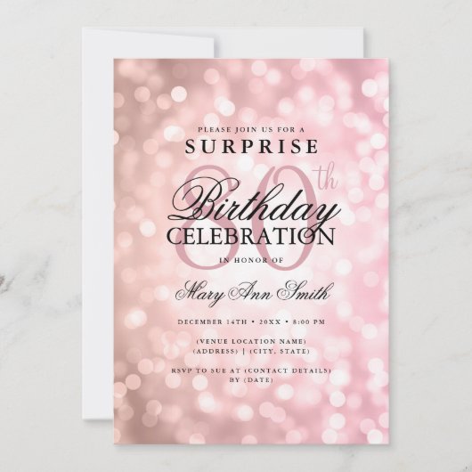 Elegante VERRASSING 80e Verjaardag Roos Gouden Lic Kaart (Voorkant)