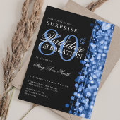 Elegante Verrassing 80e Verjaardag Sparkles Navy Kaart