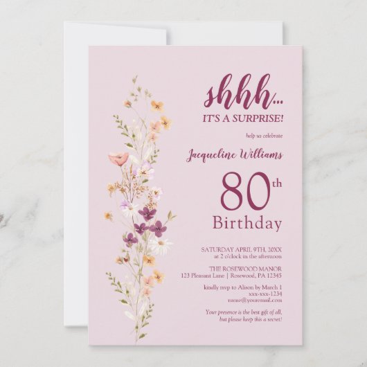 Elegante verrassing 80ste verjaardag kaart (Voorkant)