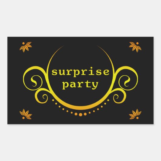elegante verrassingsuitnodiging rechthoekige sticker (Voorkant)