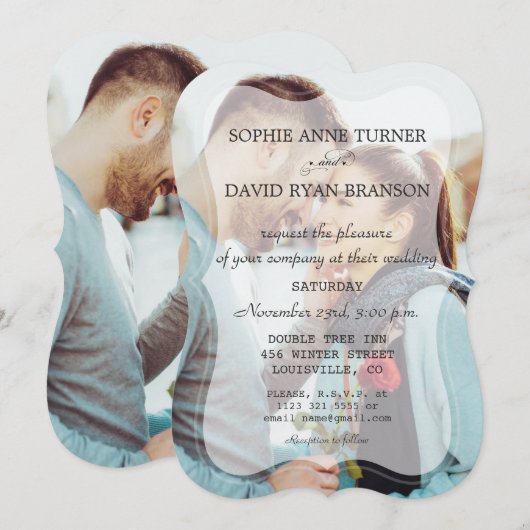 Elegante verschoten aangepaste foto geometrische h kaart (Voorkant / Achterkant)