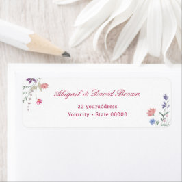 Elegante verse bloemen retouradres etiket