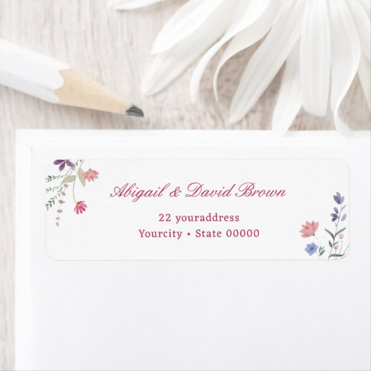 Elegante verse bloemen retouradres etiket (Insitu)