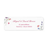 Elegante verse bloemen retouradres etiket (Voorkant)