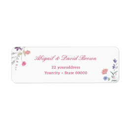Elegante verse bloemen retouradres etiket