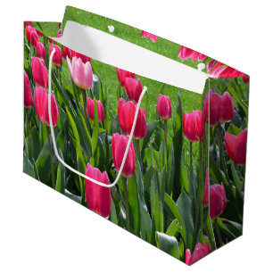 , elegante verse bloemen van de roze lentroze tulp large cadeautasje