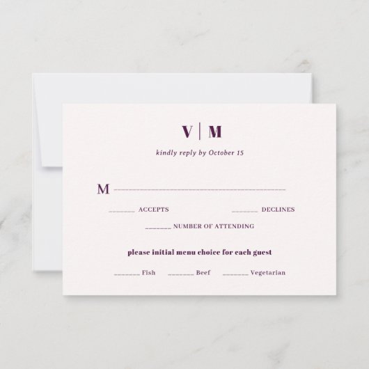 Elegante Versierde Paisley Fataal Bloem Bruiloft R RSVP Kaartje (Achterkant)