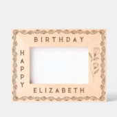 Elegante versierde verjaardagsgrens met een naam gegraveerde lijstjes (Voorkant)