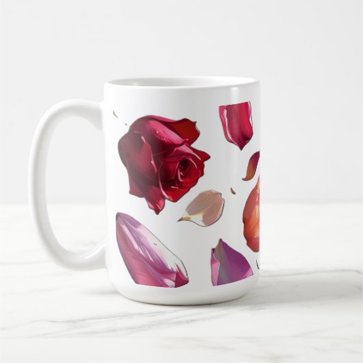 Elegante verstrooide bloemblad mok | Moderne mok (Links)
