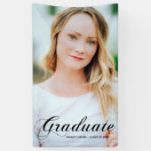 Elegante Verticale Afstudeerfoto Afstudeerfeestje Spandoek (Verticaal)