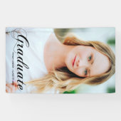 Elegante verticale Afstuderen fotoafstudeerfeest Spandoek (Horizontaal)