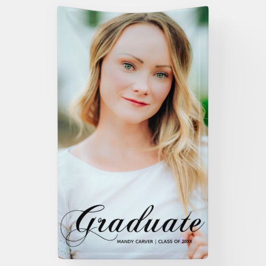 Elegante verticale Afstuderen fotoafstudeerfeest Spandoek (Verticaal)