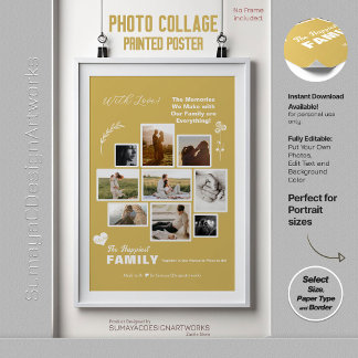 Elegante verticale fotocollage voor familie en vri poster