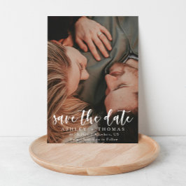 Elegante Verticale Fotohuwelijksmagneet Modern Magnetische Uitnodiging