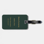 Elegante Verticale Monogram Jager Groen & Goud  Bagagelabel (Achterkant horizontaal)
