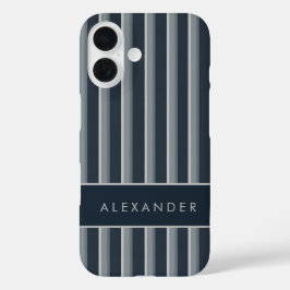 Elegante verticale retro strepen iPhone 16 hoesje