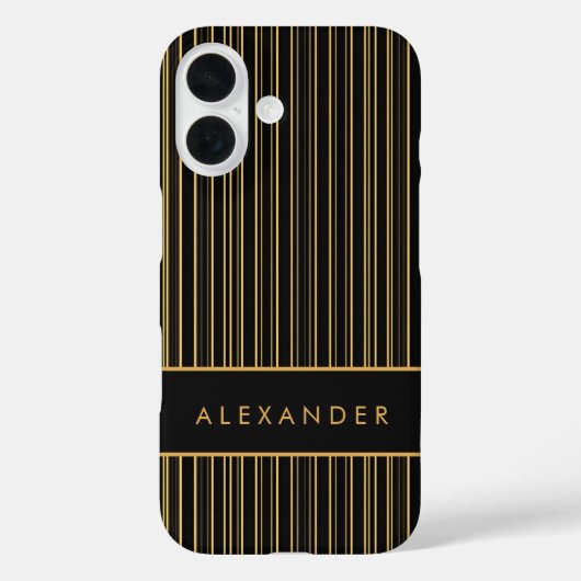 Elegante verticale retro strepen Case-Mate iPhone case (Achterkant)