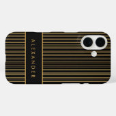 Elegante verticale retro strepen Case-Mate iPhone case (Achterkant (horizontaal))