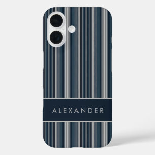 Elegante verticale retro strepen iPhone 16 hoesje